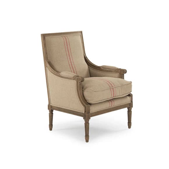 Louis Club Chair – Red Stripe